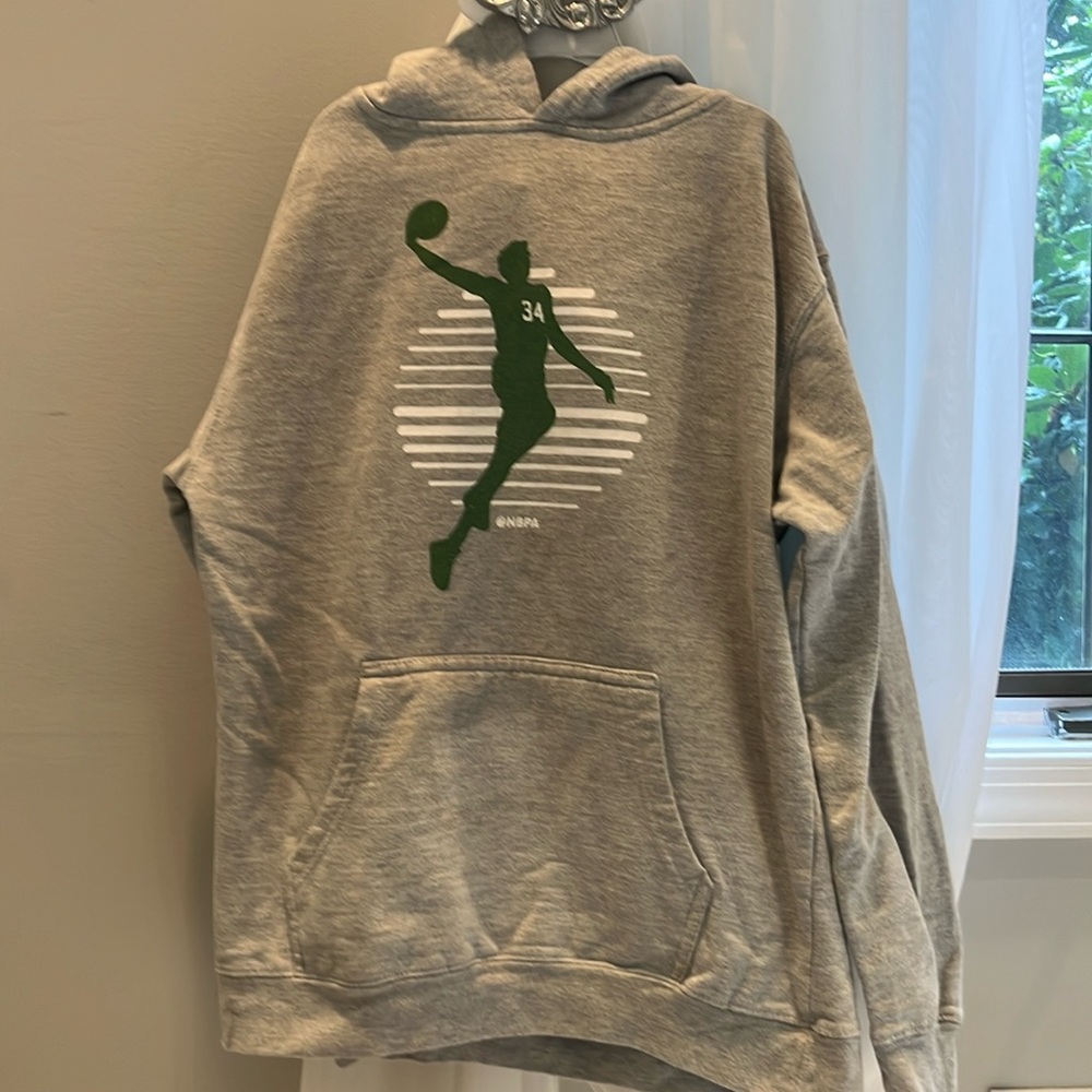 Giannis Antetokounmpo 34 NBA Independent trading company size L gray hoodie